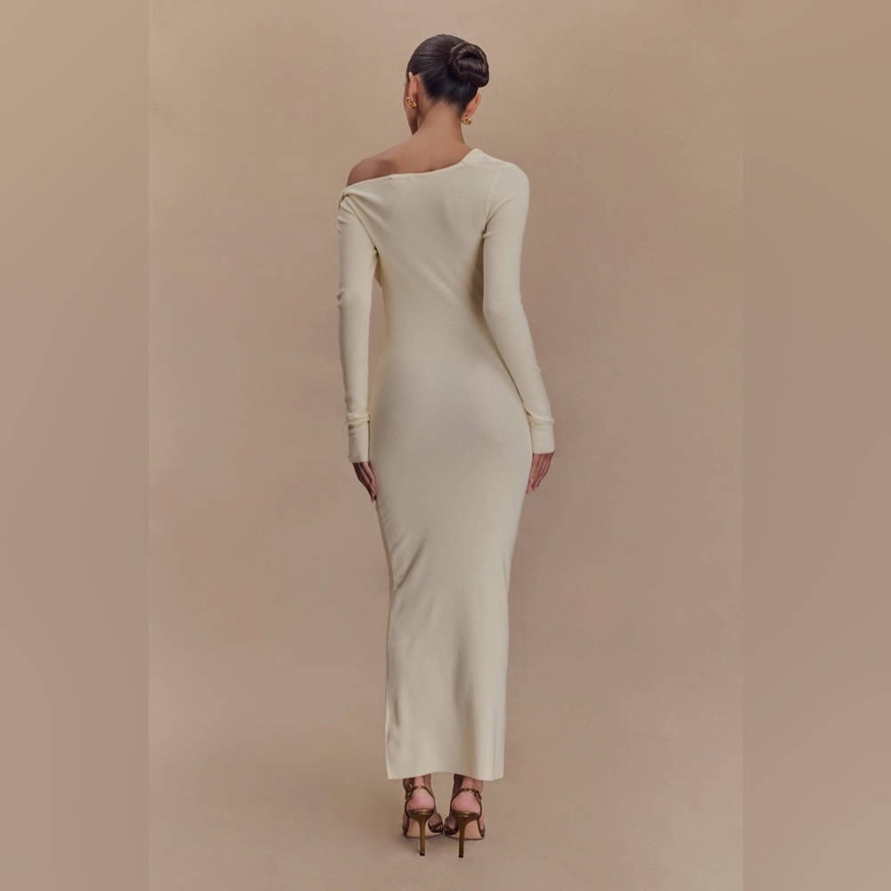 Meshki Culver Cream One Shoulder Dress - Picture 2 of 4